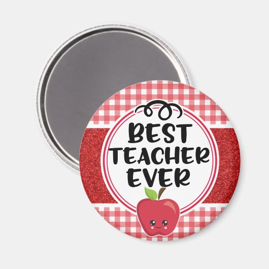 アップルプレイド先生最高の評価先生 マグネット (正面/裏面)