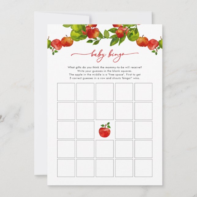 アップルベイビーシャワーゲーム アップルベイビービンゴゲーム (正面)