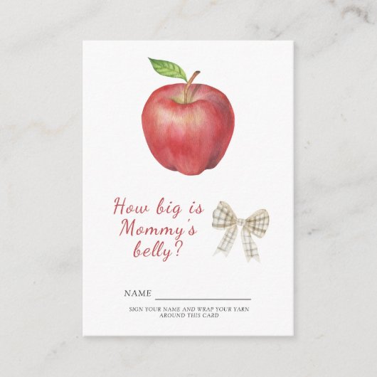 アップルベビーシャワーママのベリーゲームの大きさ エンクロージャーカード (正面)