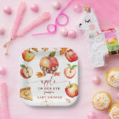 アップルベビーシャワー男女兼用 ペーパープレート (パーティー)