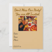 アップルボビング危険 – 面白いハロウィーン装飾 招待状 (裏面)