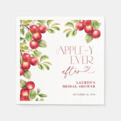 アップルモダンブライダルシャワーの後にアップリー スタンダードカクテルナプキン (正面)