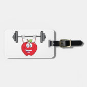 アップルリフティングウェイトフィットネスフルーツキャラクター ラゲッジタグ (正面横)