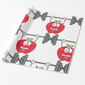 アップルリフティングウェイトフィットネスフルーツキャラクター ラッピングペーパー (アンロールド)