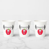 アップルリフティングウェイトフィットネスフルーツキャラクター 紙コップ