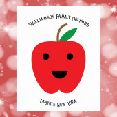 アップルレッドかわいいオーチャードパーソナライズ ポスター