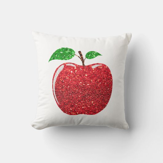 アップルレッドフェイクグリッター クッション (正面)