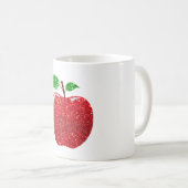 アップルレッドフェイクグリッター コーヒーマグカップ (正面右)