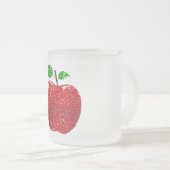 アップルレッドフェイクグリッター フロストグラスマグカップ (正面右)