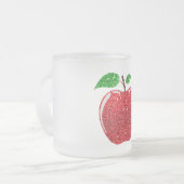 アップルレッドフェイクグリッター フロストグラスマグカップ (正面左)