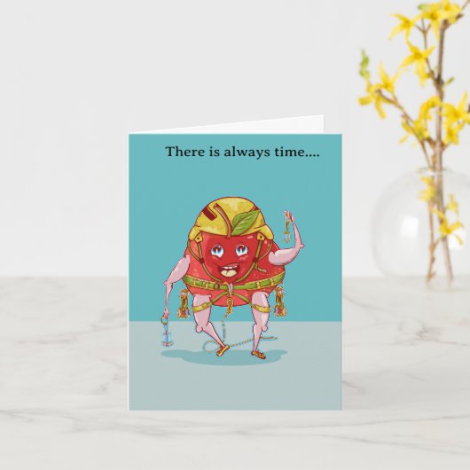 アップルロッククライマーおもしろいフルーツ カード (黄色い花)