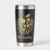 アップル先生タンブラーパーソナライズされたフローラアップル 保温保冷タンブラー (正面)