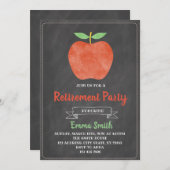 アップル先生退職パーティの招待状 招待状 (正面/裏面)