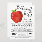 アップル先生退職パーティの招待状 招待状 (正面/裏面)