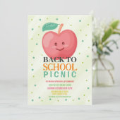 アップル新学期パーティープレスクールピクニック 招待状 (スタンド正面)