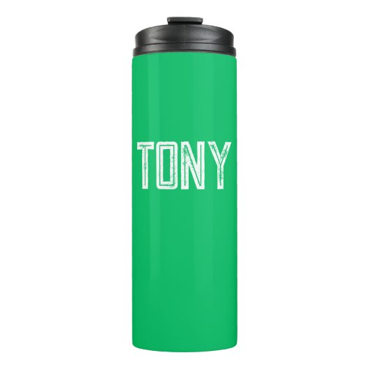 アップル無地のグリーン名前をカスタムするモノグラム タンブラー (正面)