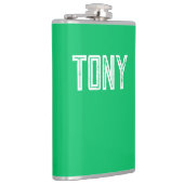 アップル無地のグリーン名前をカスタムするモノグラム フラスク (右)