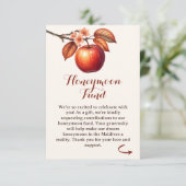 アップル秋ブライダルシャワーハネムーンファンド エンクロージャーカード (スタンド正面)