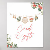 アップル秋ベビーシャワーカードとギフトサイン ポスター (正面)