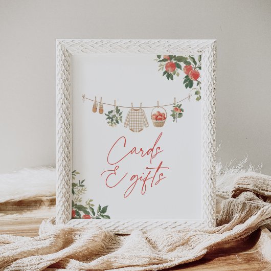 アップル秋ベビーシャワーカードとギフトサイン ポスター