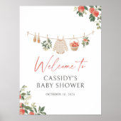 アップル秋ベビーシャワー歓迎サイン ポスター (正面)