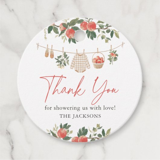 アップル秋ベビーシャワー フェイバータグ (正面)