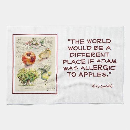 アップル絵を描のEVEイラストレーション キッチンタオル (横)