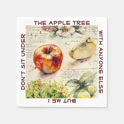 アップル絵を描のEVEイラストレーション スタンダードカクテルナプキン (正面)