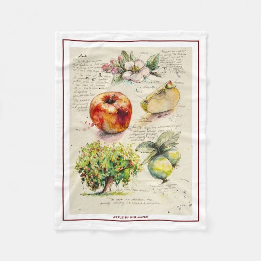 アップル絵を描のEVEイラストレーション フリースブランケット (正面)