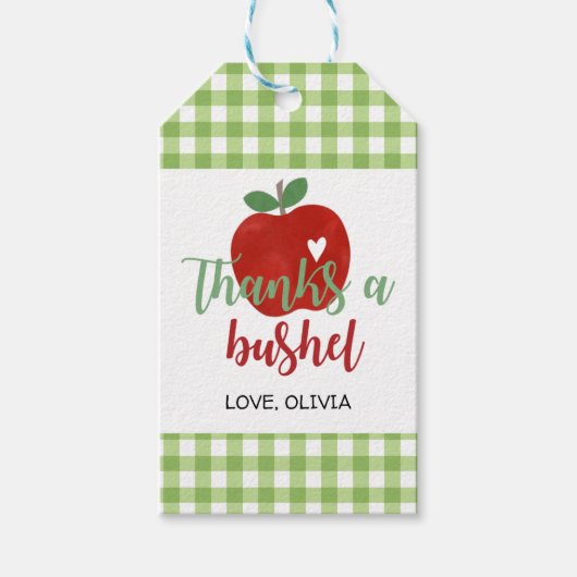 アップル誕生日感謝していアブッシェル好意ギフトラベル ギフトタグ (正面)
