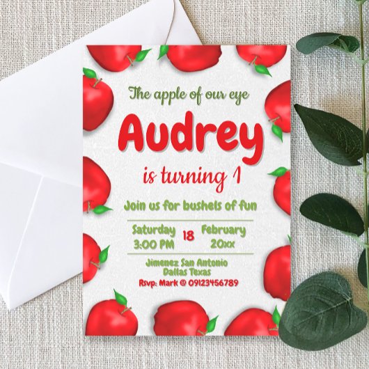 アップル誕生日招待状 招待状