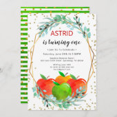 アップル誕生日招待状、誕生日招待状 招待状 (正面/裏面)