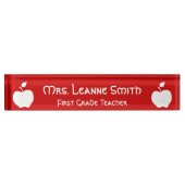 アップル赤と白先生 デスクネームプレート (正面)