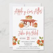 アップル・イが追いかけて！Appleをテーマにしたブライダルシャワー 招待状 (正面)