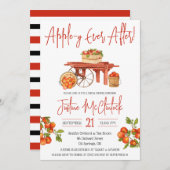 アップル・イが追いかけて！Appleをテーマにしたブライダルシャワー 招待状 (正面/裏面)