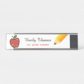 アップル&イエローペンシルスクール先生教室 デスクネームプレート (正面)