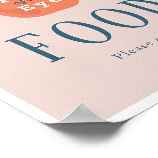 『アップル・オブ・アイガール・ピンク1歳誕生日の食べ物の看板』 ポスター (角)