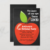 アップル·オブ·ウア·アイ·ファースト·バースデー·パーティー 招待状 (正面/裏面)
