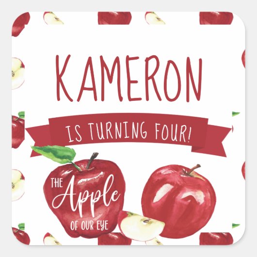 アップル・オブ・ザ・アイ、誕生日パーティーAny Age スクエアシール (正面)