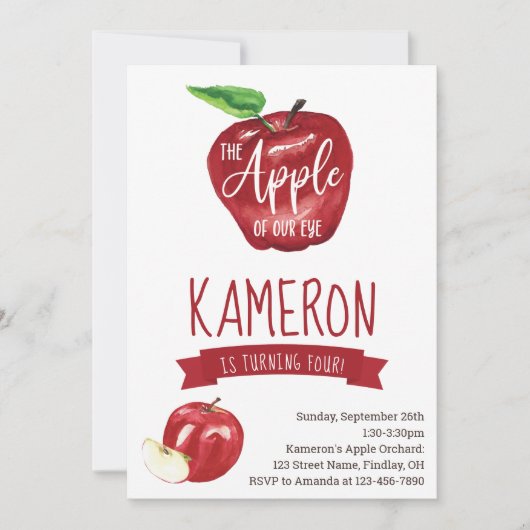 アップル・オブ・ザ・アイ、誕生日パーティーAny Age 招待状 (正面)