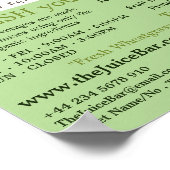 アップル&キュウリ、ジュースバー広告ズ ポスター (角)