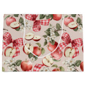 アップル&ギンガムボウベビーシャワー抱き枕 ラージペーパーバッグ (正面)