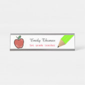 アップル&グリーンペンシルスクール先生教室 デスクネームプレート (正面)