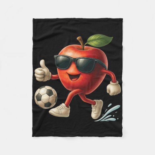 アップル サッカー フリースブランケット (正面)