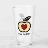 アップル&ハート 赤と黒のFood to Growロゴ タンブラーグラス (裏面)