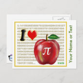 アップル・パイとパイ数学の数字が赤と金ゴールド ポストカード (正面/裏面)