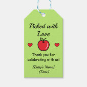 アップル ベビーシャワー フェイバーバッグ ギフトタグ (正面)