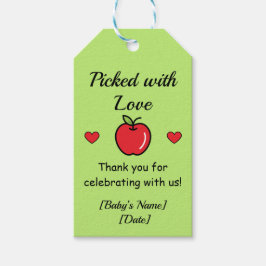 アップル ベビーシャワー フェイバーバッグ ギフトタグ