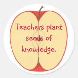 アップル、先生植物の種子の知識のシール ラウンドシール