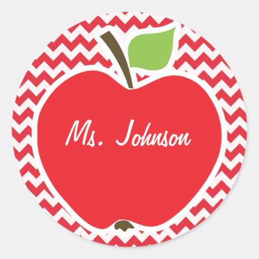 アップル; Alizarin Crimson Chevron ラウンドシール (正面)